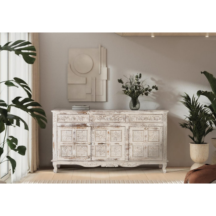 Aparador de Madera de Mango Estilo Mediterráneo Moderno