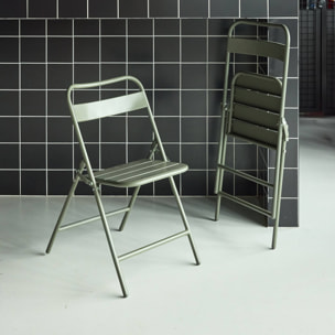 Chaise de jardin pliante acier (lot de 2) AMÉLIA