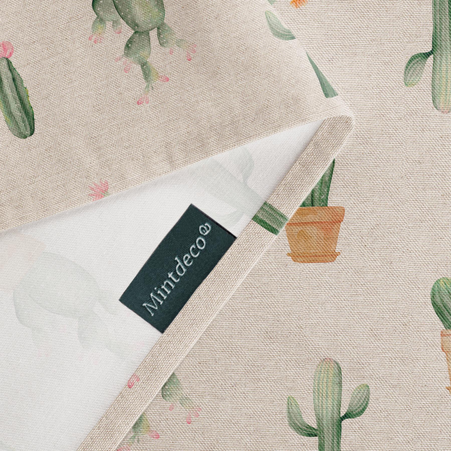 Mantel antimanchas CACTUS VERDE - 100% algodón