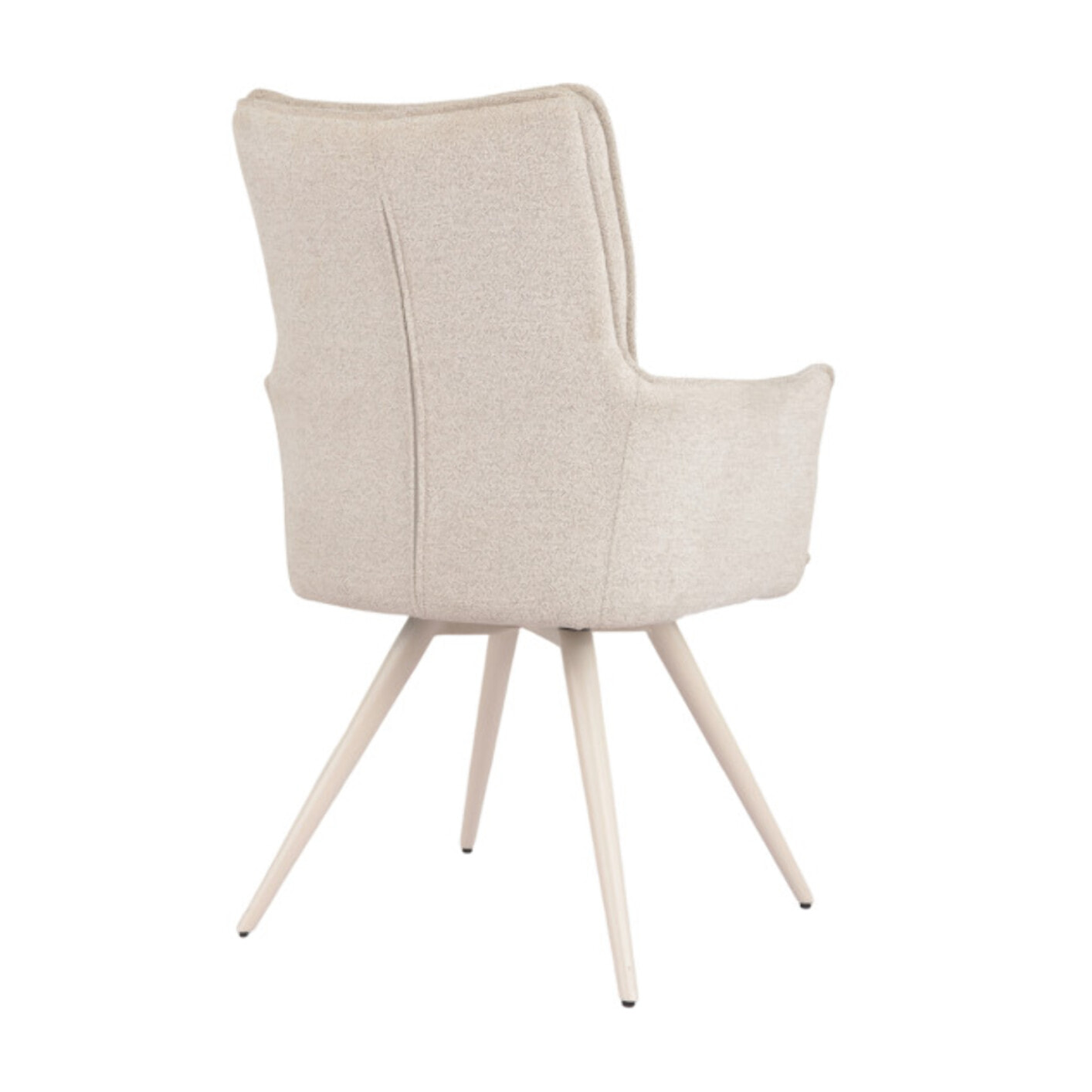 Chaise pivotante 180° avec accoudoirs tissu doux et pieds métal - TOMA