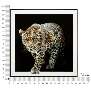 DIPINTO SU TELA LACCATO GIAGUARO C/CORNICE -B- CM 82X4X82