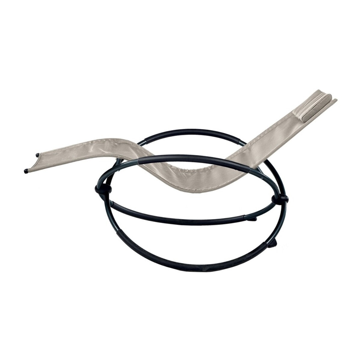 Transat de jardin en acier - pliable - écru - ELYPSE