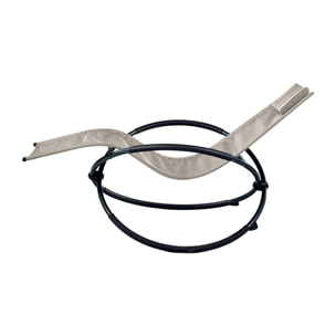 Transat de jardin en acier - pliable - écru - ELYPSE