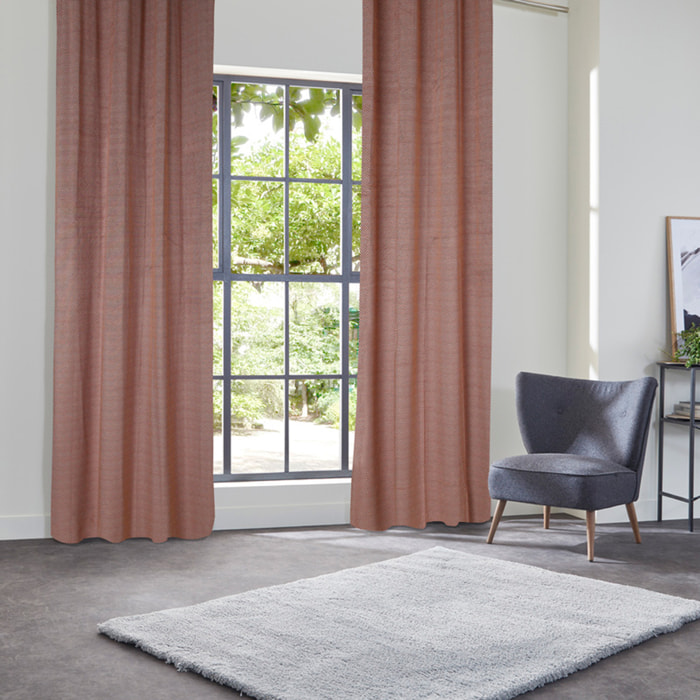 Rideau occultant effet velours "Yupi" terracotta 135x260cm