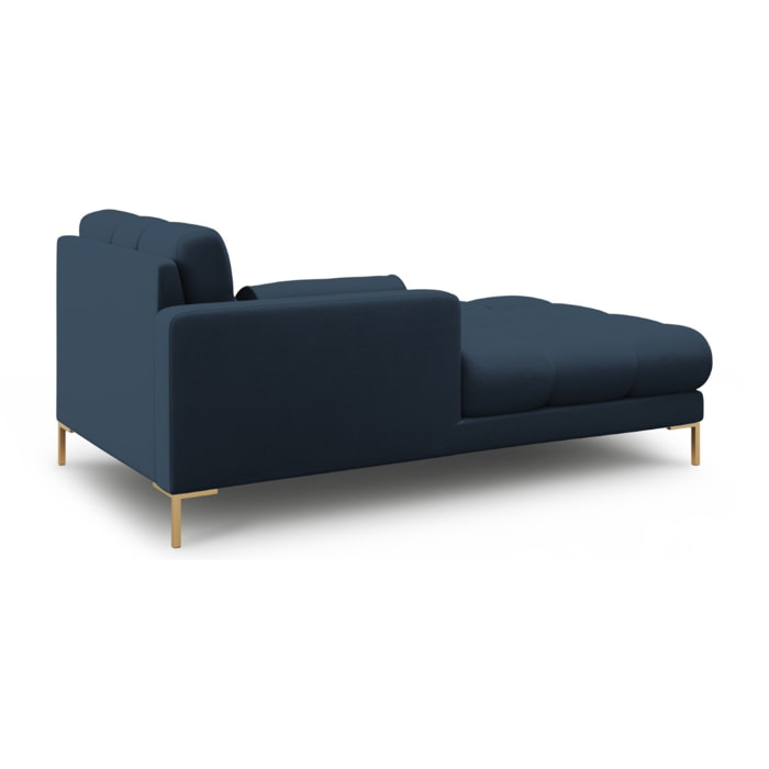 Méridienne gauche "Bali" en tissu structurel bleu
