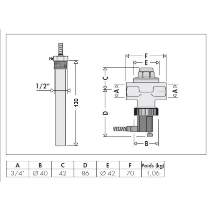 Soupape de sécurité thermique 543 U543513 THERMADOR - ST543