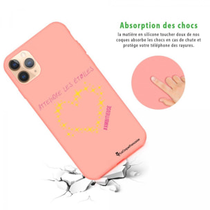 Coque iPhone 11 Pro Silicone Liquide Douce corail Atteindre les étoiles La Coque Francaise.