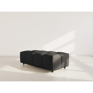 Adelaide - canapé d'angle réversible 4 places avec pouf d'appoint en tissu texturé - Noir