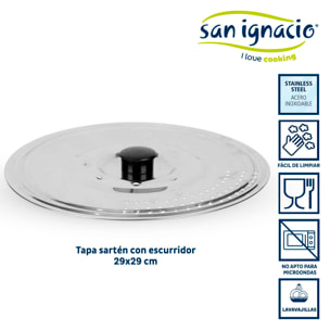 Tapa sarten metal con escurridor colección kinvara