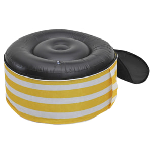 Pouf Gonflable Rayures Jaunes - Lot De 6
