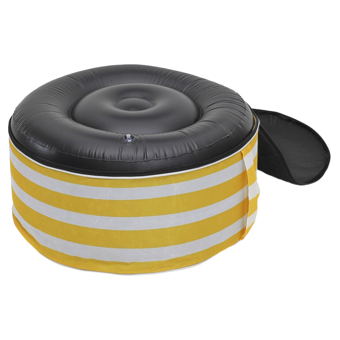 Pouf Gonflable Rayures Jaunes - Lot De 6