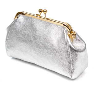 Ambivere borsa a mano Donna. Pelle scamosciata autentica finitura lucida laccata.