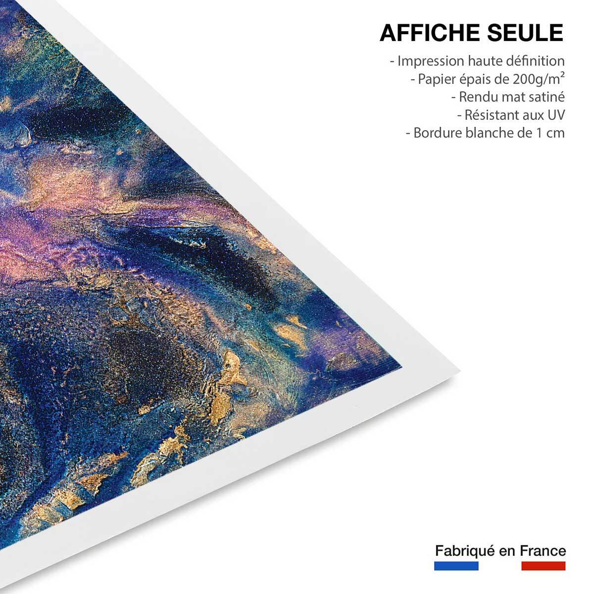 Poster rose nebuleux Affiche seule