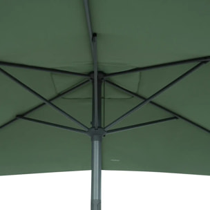 Parasol droit rectangulaire inclinable Loompa 3x2m vert olive