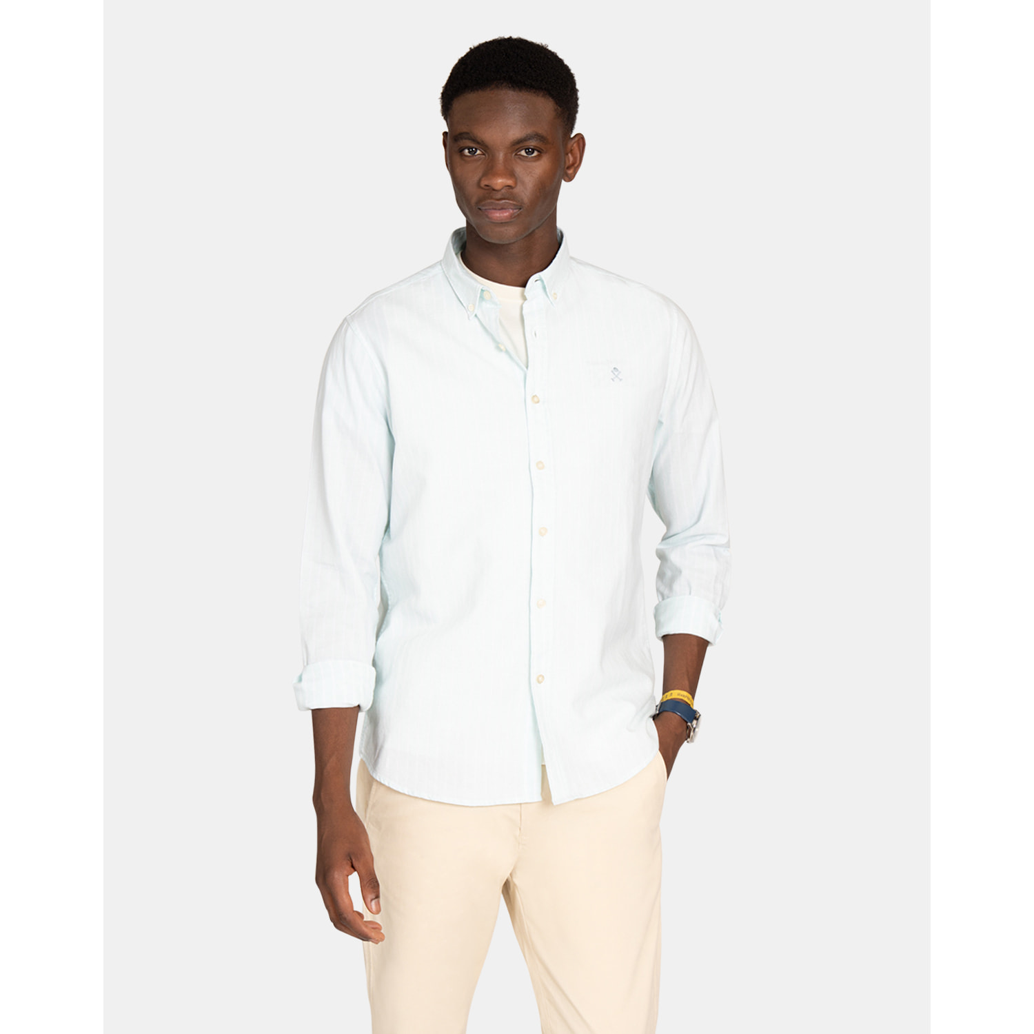CAMISA SHORELINE STRIPED OXFORD