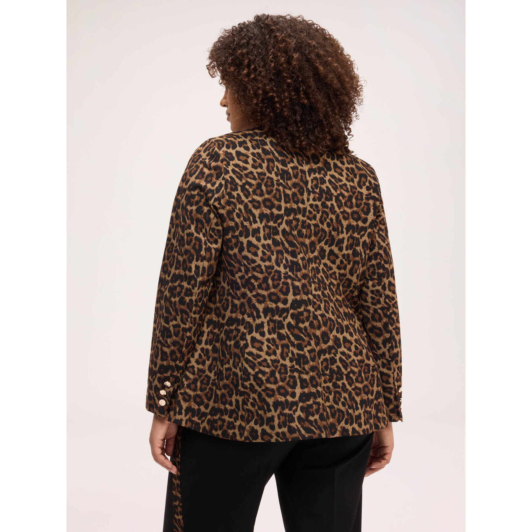 Fiorella Rubino - Blazer animalier in punto milano con stampa - Marrone