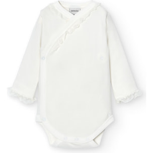 Body cruzado bebé manga larga puntilla