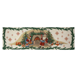 Runner Natalizio Babbo Natale 40x140 cm Gobelin Jacquard