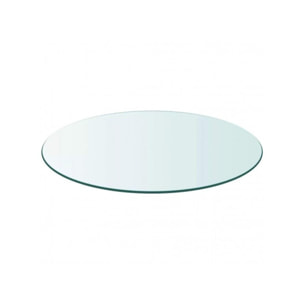 Plateau rond D150cm en verre trempé transparent - dessus de table résistant - PLATEAU