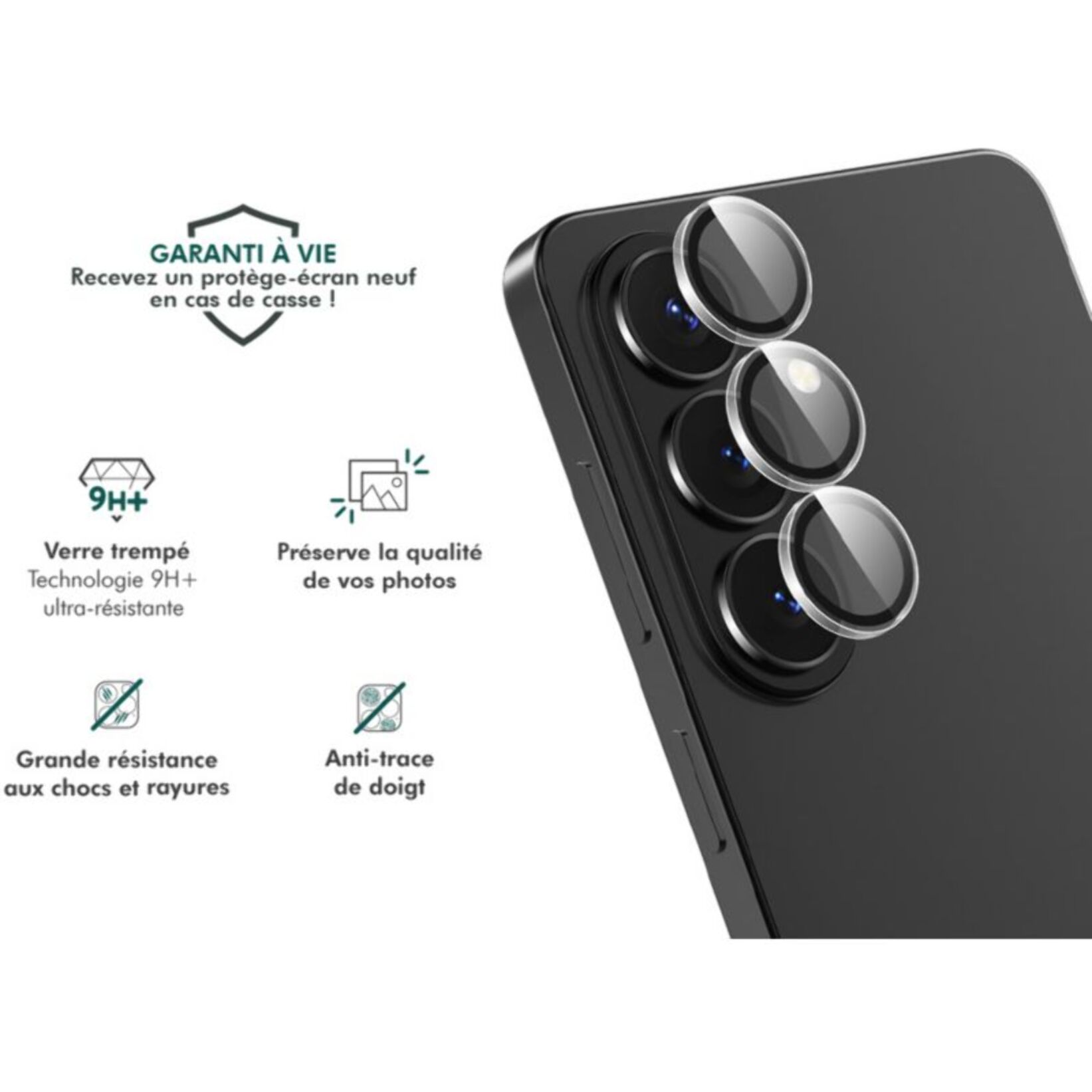 Protège écran FORCE GLASS objectif transparent x3 pour S26