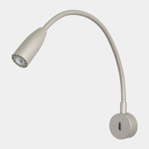 LEDS C4 Luz de lectura Bed Round LED 3.5 Blanco cálido - 3000K ON-OFF Gris 115lm