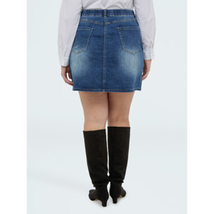 Fiorella Rubino - Minigonna in denim con applicazioni - Blu