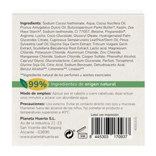 PLANETA HUERTO | Champú Sólido Fortalecedor con Aminoácidos 85 gr - Repara y Fortalece el Cabello