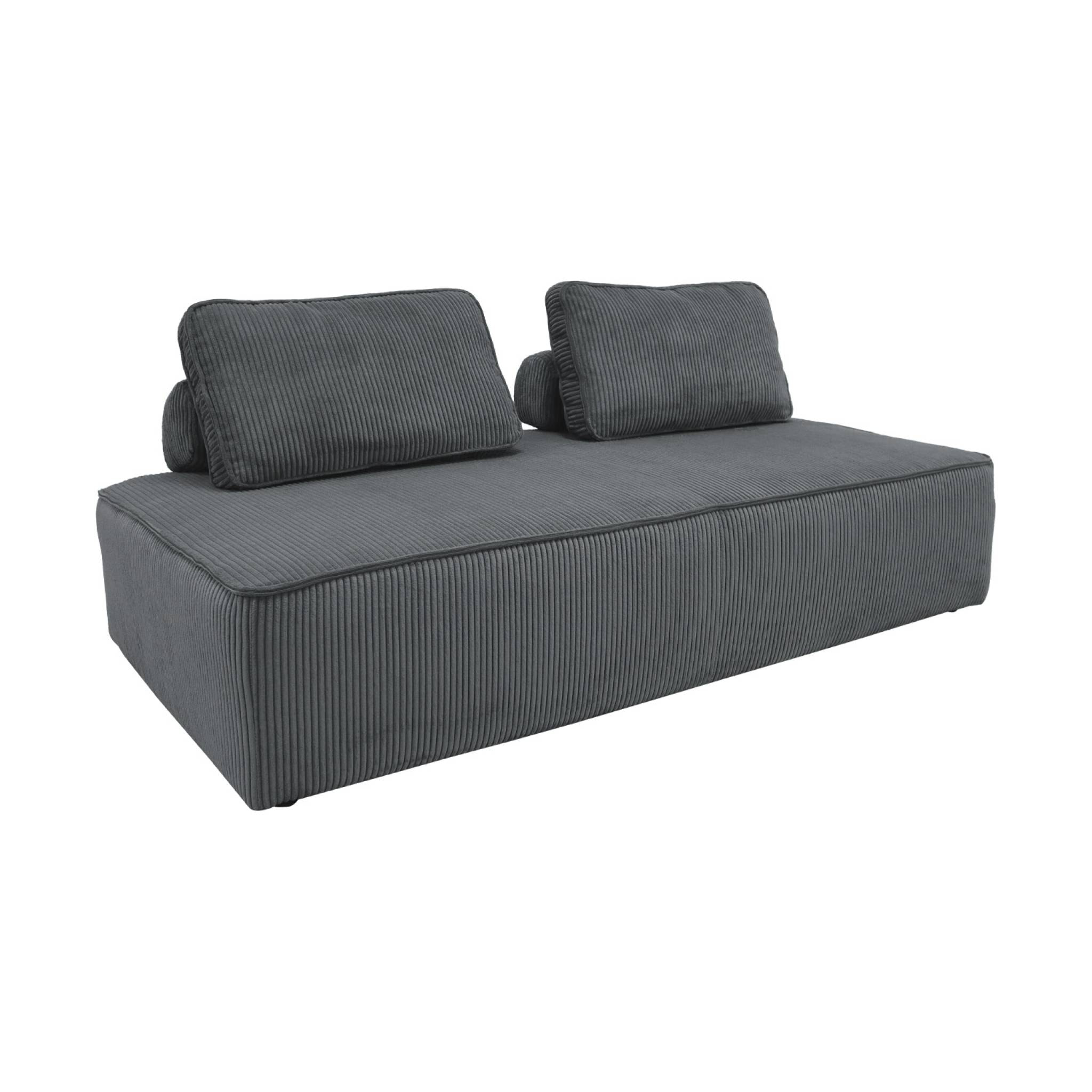 Ensemble chauffeuses LAO pour canapé modulable en velours côtelé 4 places gris foncé