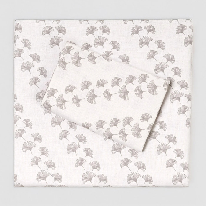 Juego de sábanas algodón Pureza gris claro