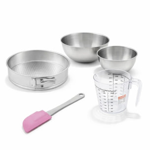 Set pâtisserie avec moule à manqué, 2 bols à mixer, verre mesureur et spatule Zenker
