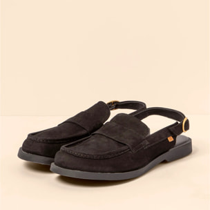 Zapatos N5872 NOBUCK LAVADO BLACK/ ARENISCA color Black