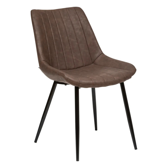 Chaise "Olwen" effet cuir marron