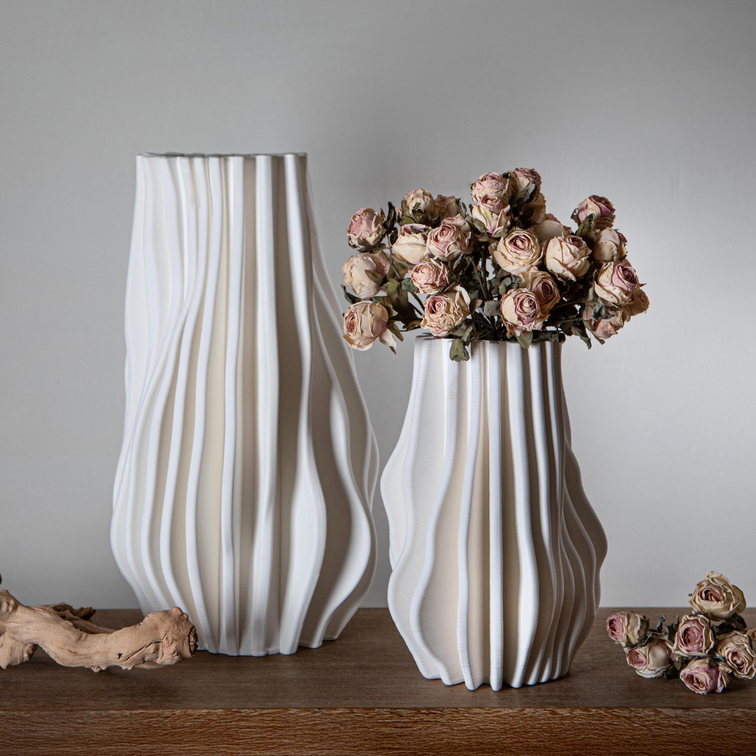 Vaso con righe in rilievo - 26xH34,5x19cm - Pezzi 1 - Bianchi Dino SpA