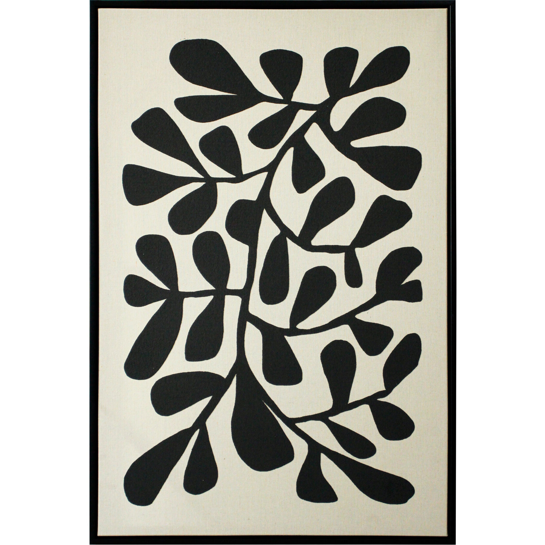 Cuadro Linen lino impresión 3D beige-negro 93x63x4 cm