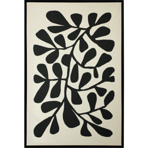 Cuadro Linen lino impresión 3D beige-negro 93x63x4 cm