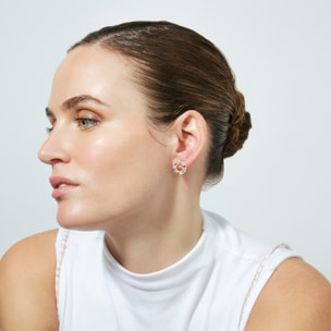 Pendientes de Circonita Multicolor acabado en oro amarillo de 18k