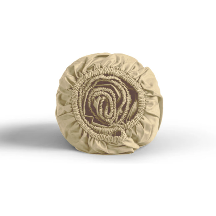 LENZUOLO SOTTO CON ANGOLI PER LETTO MATRIMONIALE IN JERSEY DI COTONE AVORIO