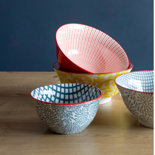 Lot de 6 bols médiums design 1, SABAE
