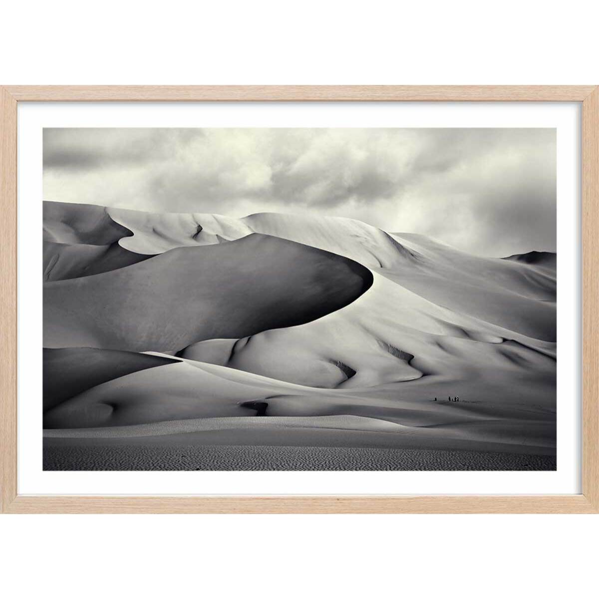 Affiche paysage désert du ténéré Affiche + cadre en bois - Chêne