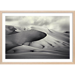 Affiche paysage désert du ténéré Affiche + cadre en bois - Chêne
