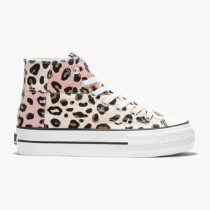 Sneakers alte con patchwork leopardato in  e
