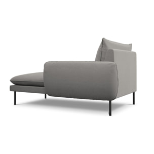 Méridienne droite "Vienna" en bouclé gris