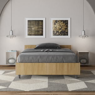 Letto una piazza e mezza con rete 120x190 quercia Nuamo