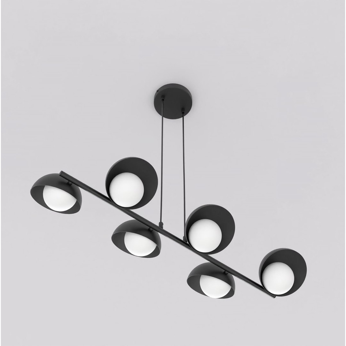 Lampada a sospensione Boom in acciaio nero opaco