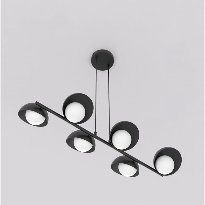 Lampada a sospensione Boom in acciaio nero opaco