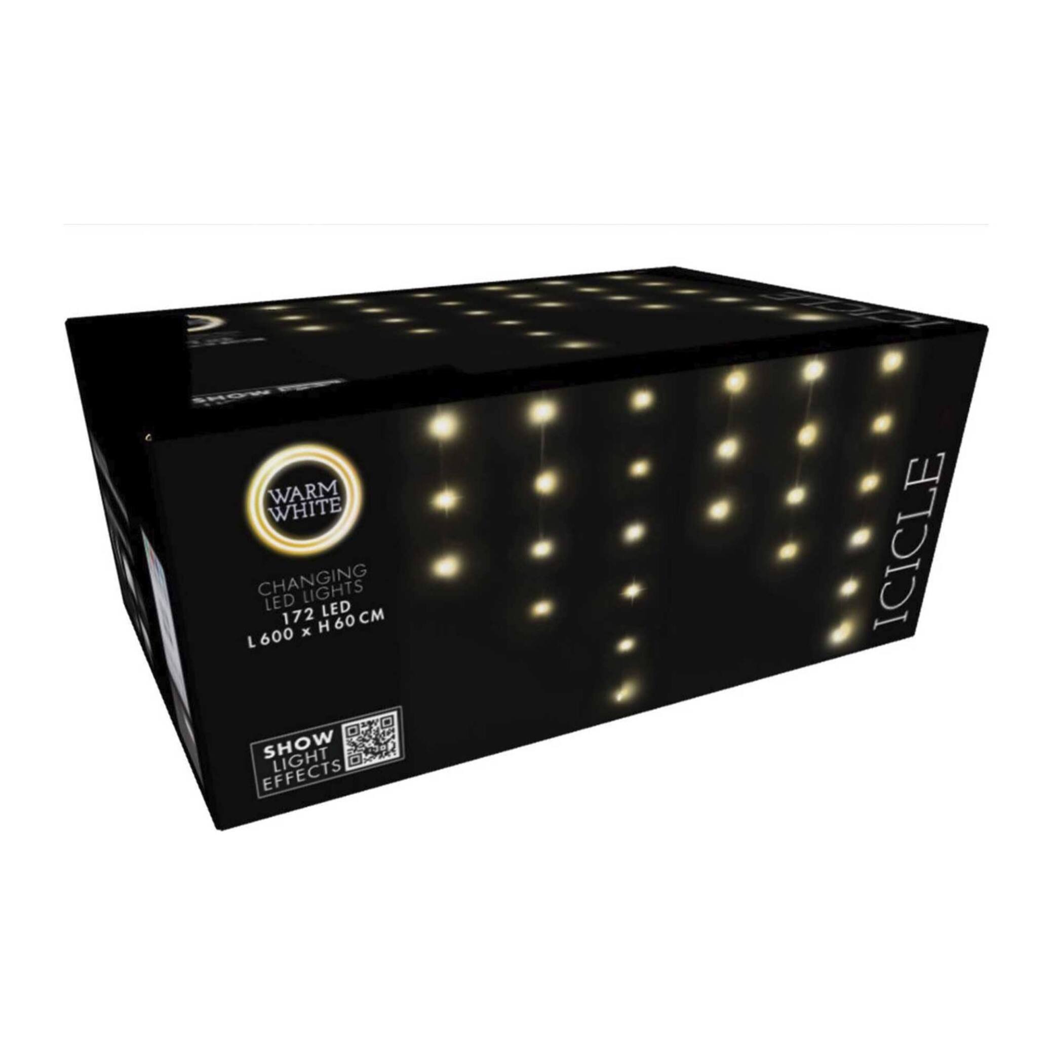 conjunto de luces de cortina con 172 luces led blanco cálido con control remoto 40 cuerdas