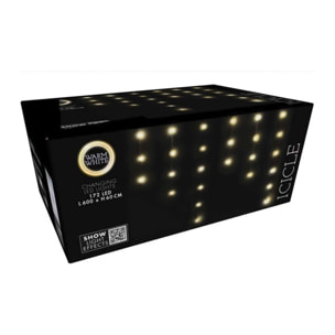 conjunto de luces de cortina con 172 luces led blanco cálido con control remoto 40 cuerdas