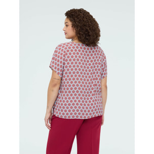 Fiorella Rubino - Blusa kimono con estampado geométrico - Burgundy