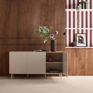 Buffet métal et décor bois 3 portes 150cm ASHTON