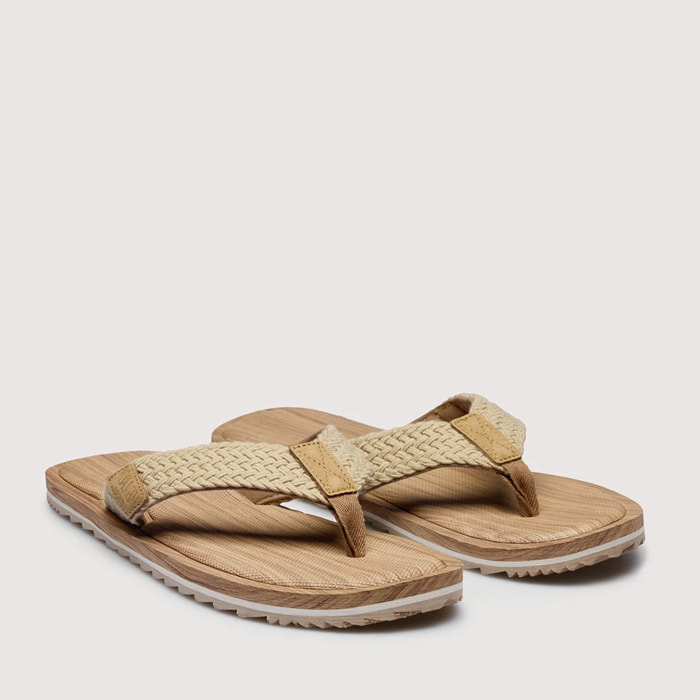 Chancla Dedo Beige - Ecco